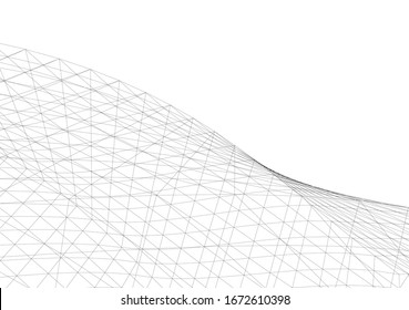Arquitectura abstracta. Fondo 3d de malla