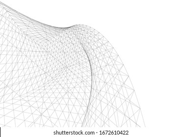 Abstract architecture. Mesh 3d background