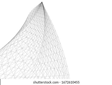Abstract architecture. Mesh 3d background