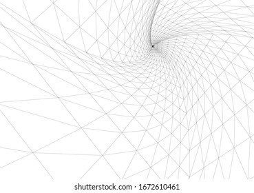 Abstract architecture. Mesh 3d background