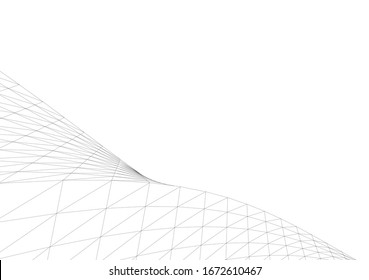 Arquitectura abstracta. Fondo 3d de malla