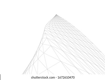 Abstract architecture. Mesh 3d background