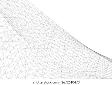 Abstract architecture. Mesh 3d background