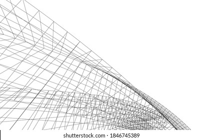 Abstrakte Architektur. Mesh, 3er Hintergrund