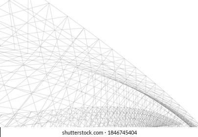 Abstract architecture. Mesh 3d background