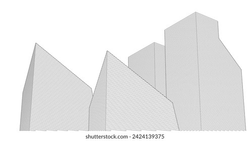 abstract architecture metropolis 3D concept