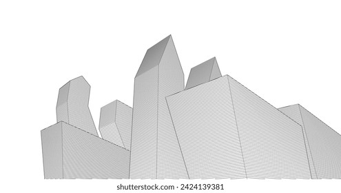 abstract architecture metropolis 3D concept