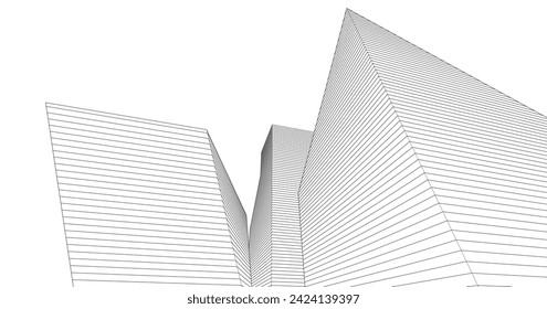 abstract architecture metropolis 3D concept