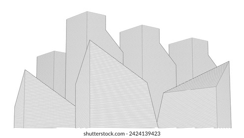 abstract architecture metropolis 3D concept