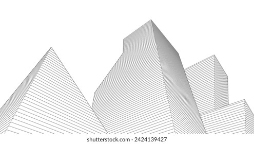 abstract architecture metropolis 3D concept