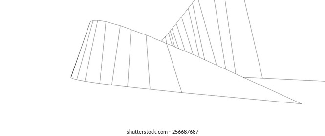Abstract architecture. Modern building background. 3d concept sketch.