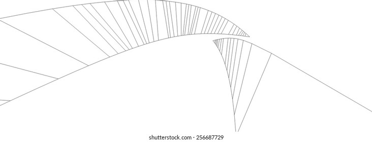 Abstract architecture. Modern building background. 3d concept sketch.