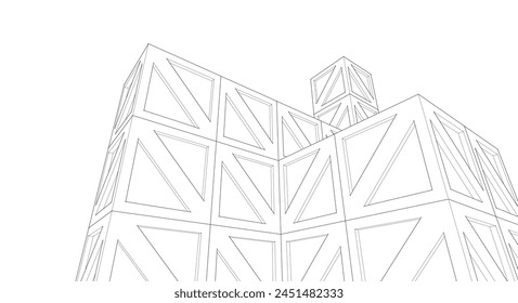 abstract architecture modular construction 3d