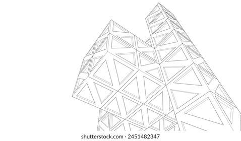 abstract architecture modular construction 3d