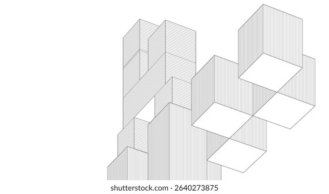 abstract architecture modular construction 3d