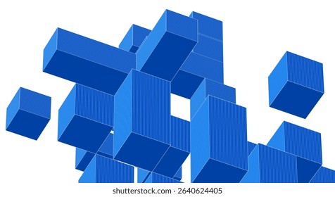  abstract architecture modular construction 3d