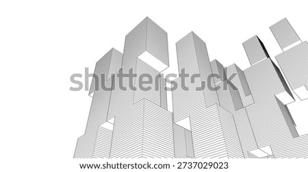 abstract architecture modular construction 3d	