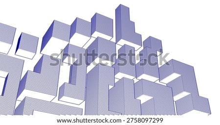abstract architecture modular construction 3d	