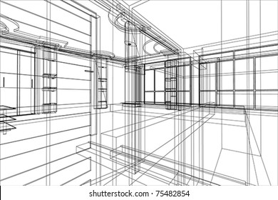 arquitetura abstrata do interior do escritório