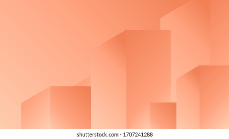 Abstract architecture on 3d shapes composition background. Design highlights the balance of graphics with Detail of a building facade made of gradients pastel.