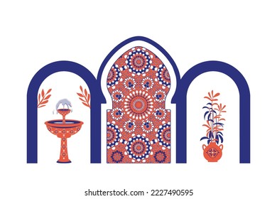 Abstract architecture posters simple geometric. Moroccan contemporary abstract geometric.
Islamic arabian oriental style windows, doors, stairs and arches poster set mid century vector image