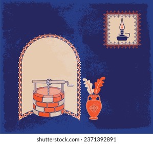 Abstract architecture posters simple geometric. Moroccan contemporary abstract geometric. Islamic arabian oriental style windows, doors, stairs and arches poster set mid century vector image	