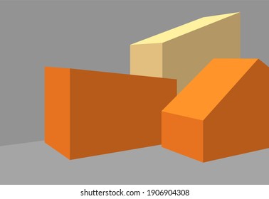 esbozo de arquitectura abstracta representación 3d