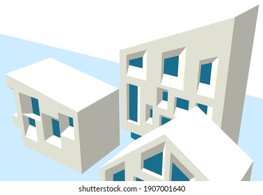 
abstract architecture sketch 3d rendering
