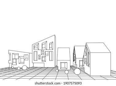 esbozo de arquitectura abstracta representación 3d