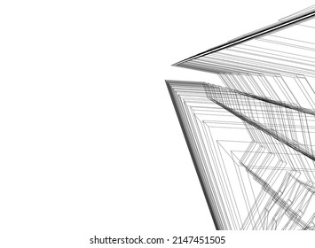 abstrakte Architekturskizze, Vektorgrafik