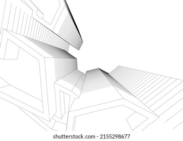 Abstract Architecture Sketch Vector Drawing Stock Vector (Royalty Free ...