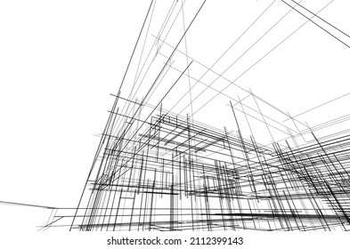 abstract architecture sketch vector illustration