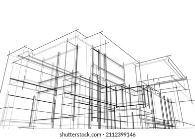 ilustración vectorial de esbozo de arquitectura abstracta