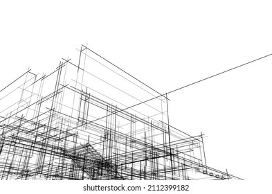 abstract architecture sketch vector illustration