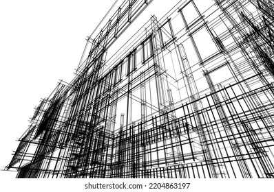 Abstract architecture sketch vector illustration