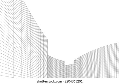 Abstract architecture sketch vector illustration