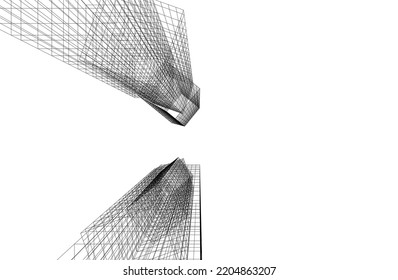 Abstract architecture sketch vector illustration