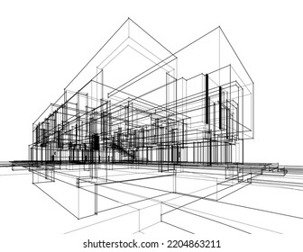 Abstract architecture sketch vector illustration