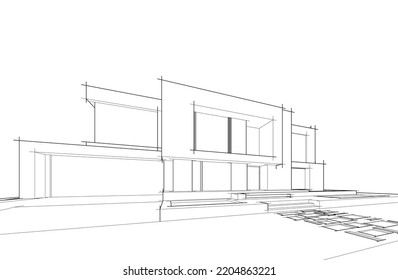 Abstrakte Architekturskizze, Vektorgrafik