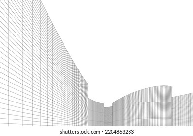 Abstract architecture sketch vector illustration