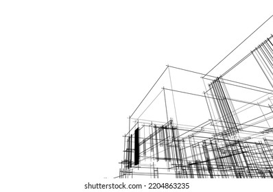 Abstract architecture sketch vector illustration
