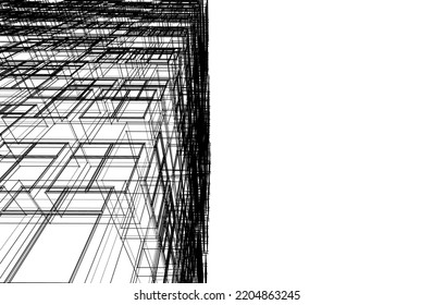 Abstract architecture sketch vector illustration