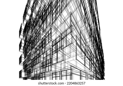 Abstract architecture sketch vector illustration