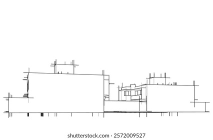 abstract architecture sketch vector illustration