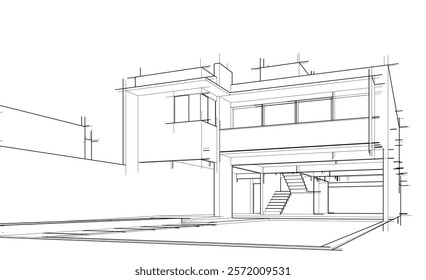 abstract architecture sketch vector illustration
