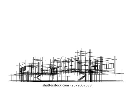 abstract architecture sketch vector illustration