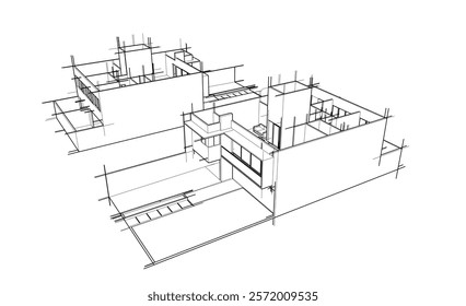 abstract architecture sketch vector illustration