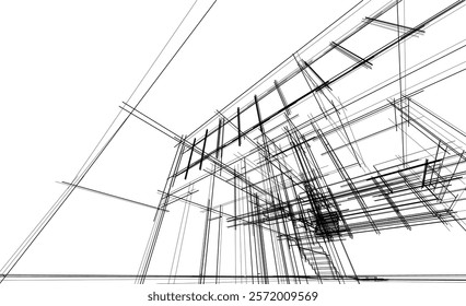 abstract architecture sketch vector illustration