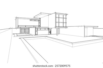 abstract architecture sketch vector illustration
