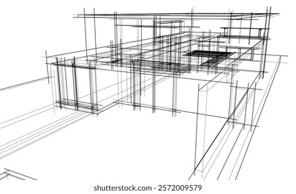 abstract architecture sketch vector illustration